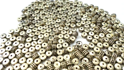 360 Antiguo Espaciador Acrílico Resina Plateada Imitación Aspecto Metal Tambor Cuentas 5.5x4mm Foto 1 de 4