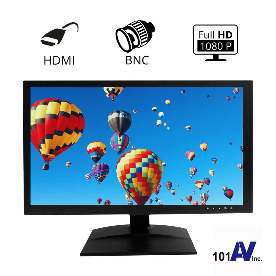 Full HD 18.5" Surveillance Security Monitor LED LCD Display HDMI Looping BNC - Image 1 of 4