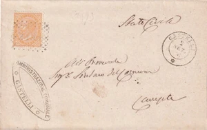 C19486-REGNO, ABRUZZO, DOPPIO CERCHIO PICCOLO DI CASTELLI PER (?), NUM. A PUNTI - Picture 1 of 2