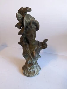 Antique ART NOUVEAU Era BRONZED LADY BUST STATUE - Picture 1 of 7