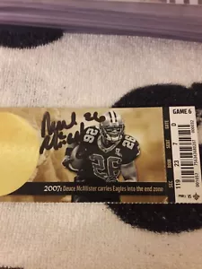 NEW ORLEANS SAINTS DEUCE MCALLISTER SIGNED TICKET SEAHAWKS 10/30/16 50TH ANNIVER - Picture 1 of 3