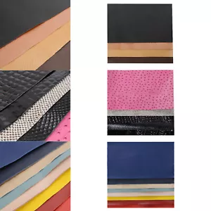 Premium Genuine Thick Leather Pieces Cowhide Scraps Upholstery Craft 20x30cm - Picture 1 of 26