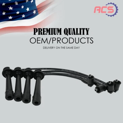 4X Cable de bujía de alta energía OEM para Kia Rio 2001-2005 1,5 L 1,6 L 27400-2X140 Foto 1 de 4