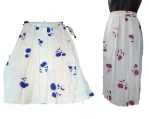 Rock Real Vintage 1979-80 leichte Falten weiß gemustert Spots Gr. 40 ita Viskose - Bild 1 von 16