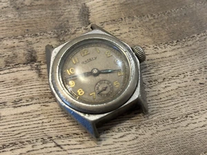 Vintage seltene Drehuhr mechanische Militäruhr "WWII?" um 1930 28mm - Bild 1 von 18