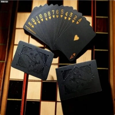 Color Black Gold Playing Card Game Card Group Waterproof Poker Suit Magic Dmagic - Image 1 of 4