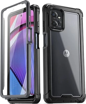 Funda Poética Pantalla Integrada Para Moto G Power 2023 Antigolpes Cubierta Negra Foto 1 de 4