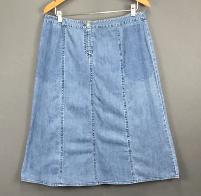 Pendleton Denim Skirt Womens 16 Blue Wash Y2K Western Midi Casual Vintage Y2K - Image 1 of 4