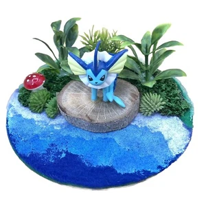 2007 Tomy Pokemon VAPOREON Figure With Handmade Lanscape - Picture 1 of 7