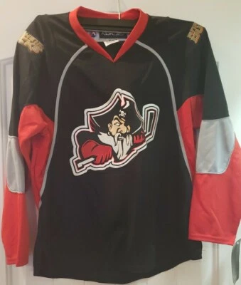 Novo! Novo com etiquetas! Camiseta Portland Pirates AHL Youth tamanho G/XL costurada de hóquei RARA! - Imagem 1 de 4