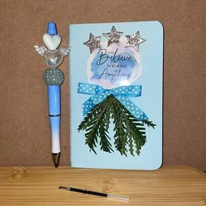 HANDCRAFTED BEADED PEN & NOTE PAD SET-believe In Yourself - Picture 1 of 22