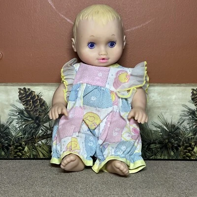 1995 Lauer Baby Doll Waterbabies blonde hair toy rubber~WATER SOFT Lavender EYES - Image 1 of 4