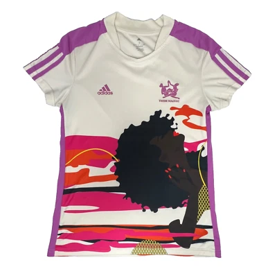 Adidas Tiro Thebe Magugu Jersey T-Shirt Women's S Ecru Multicolor Soccer Sports - Image 1 of 4
