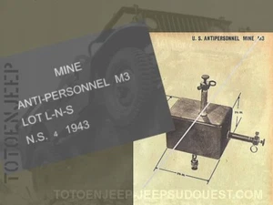POCHOIR STENCIL MARQUAGE MINE M3 A3 . jeep willys dodge us ww2 - Foto 1 di 1