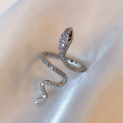 ¡HERMOSO anillo envolvente de serpiente! - Gemas Plata Ajustable - Vibraciones Brujas - Lilith + Eva Foto 1 de 4