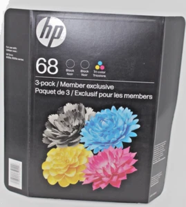 GENUINE HP 68 3-PACK (2 x Black & 1 x Tri-Color) Ink Exp 08/26 A73VTBN - Photo 1/3