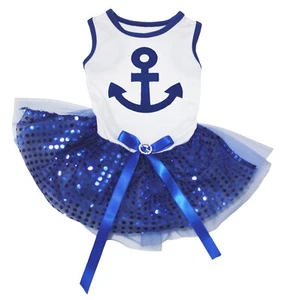 Disfraz de marinero Conjunto Ancla Azul Cachorro Perro Vestido Gato Ropa Pequeña Mascota Ropa - Imagen 1 de 8