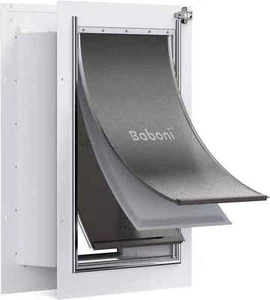 Baboni 3-Klapp Haustiertür für Wand, Stahlrahmen und Teleskoptunnel, Größe: groß - Bild 1 von 5