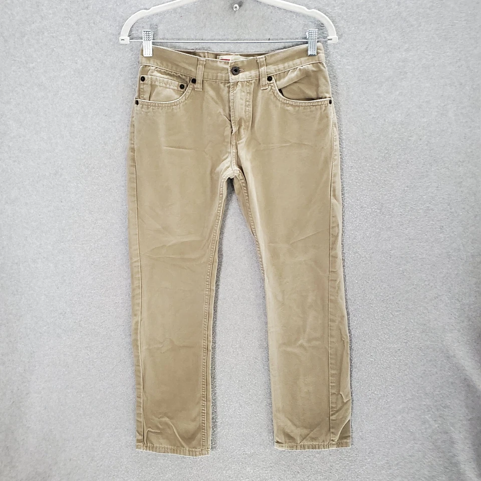 Jeans Levi's 511 para niños 16 bolsillos rectos de mezclilla caqui 26,5" entrepierna informales Foto 1 de 4