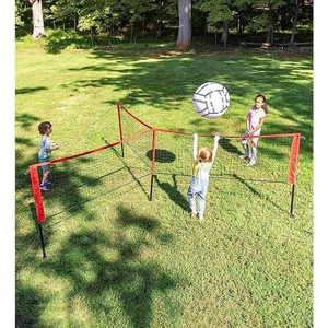 Jumbo 3-in-1 Three-Square Game Set Featuring Badminton, Tennis and Volleyball - Picture 1 of 6