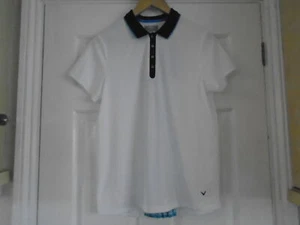 NEW LADIES CALLAWAY COOLING OPTI-DRI SS POLO SHIRT~ SIZE~S 34"BUST~ COLOUR~WHITE - Picture 1 of 7