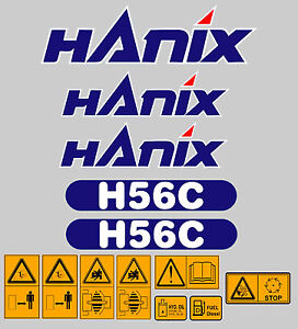 Hanix H56C Aufkleber Bagger Komplettset Mit Sicherheit Warnung Aufkleber