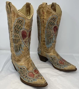 Corral Women's A1976 Brown Mid-Calf Cowgirl Western Boots - Size 8.5 M VTG - Picture 1 of 17