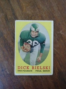 1958 Topps #111 Dick Bielski Philadelphia Eagles en muy buen estado B - Imagen 1 de 2
