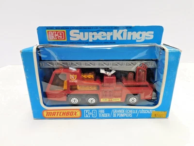 Camión MatchBox Super Kings K-9 Fire Tender escalera aérea Lesney N.O.S JC181 Foto 1 de 4