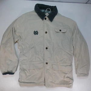Notre Dame Field Jacket Mens Large Beige Corduroy Trim Lined MV Sport Chore Barn - Picture 1 of 24