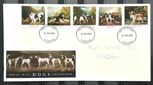 UK FDC First Day Cover Dogs 1991 Stamps Postmark No55 - Picture 1 of 2