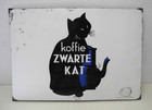 Original altes Emailschild Koffie ZWARTE KAT Emailleborden für Sammler