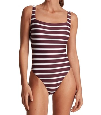 Traje de baño de una pieza a rayas Lauren Ralph Lauren para mujer - rayas Lago, 10, $155 Foto 1 de 4