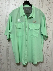 Real Tree Men’s SS Fishing Shirt Louisiana Tech Bulldogs Mint Green Size XXL - Picture 1 of 7
