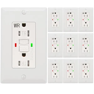 10 Pack - GFCI Outlet 15 Amp, UL Listed, Self-Test GFI Receptacles, TamperRes... - Bild 1 von 8
