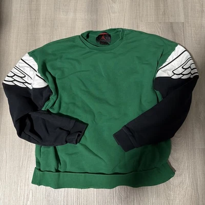 Sudadera Air Jordan Wings Clásica Crew Para Hombre Mediana Verde Negra Talla Grande Foto 1 de 3