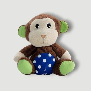 Juguete Garanimals Mono Marrón Peluche Orejas Verdes Pies Azul Lunares Vientre 2012 4" - Imagen 1 de 5