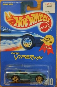 Hot Wheels Dodge Viper RT/10 Gold Medal Speed Coll. #210 Gold UH - Picture 1 of 4
