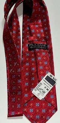 Nuevo con etiquetas Corbata Jos A Bank Hombre Colección Signature 100% Seda 'Rojo Limpio' con Azul Floral Foto 1 de 4