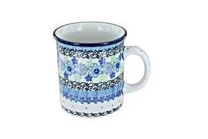 Taza de café pequeña Eliza de cerámica polaca rosa azul - Imagen 1 de 1