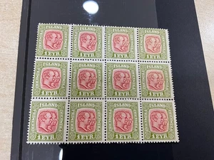 ICELAND 1 Eyr. Double Kings II block 12 MNH a965 - Picture 1 of 2