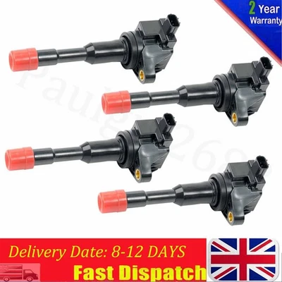 4pcs Ignition Coils For 2006-2011 Honda Civic Hybrid 1.3L UF374 30521-PWA-003 - Image 1 of 4