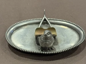 Victorian Bird Wishbone Cigar Ashtray Quad Silver Plate Forbes USA 5" Antique - Picture 1 of 5