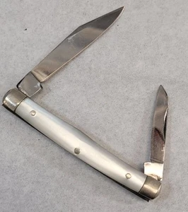Folding Knife 2 Blades MOP Style Japan 4 5/8" open, 2 5/8" closed - Picture 1 of 3