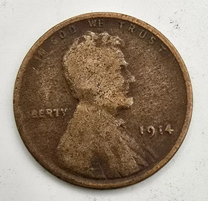 1914 P Lincoln Wheat Cent AG/G You Grade It! Penny Kupfer Art Münze Kostenloser Versand! - Bild 1 von 4