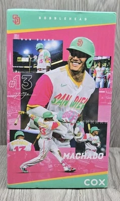Bobblehead de béisbol City Connect MLB de los Padres de San Diego Manny Machado #13 2023 nuevo en caja Foto 1 de 4