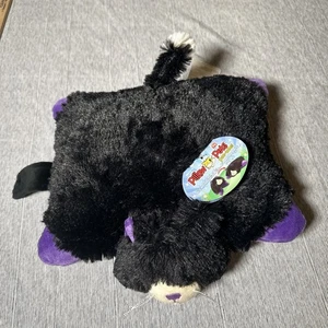 Pillow Pets Peewee Curious Black Cat Purple Retired Kitty Fluffy Kitten Nap Time - Picture 1 of 11