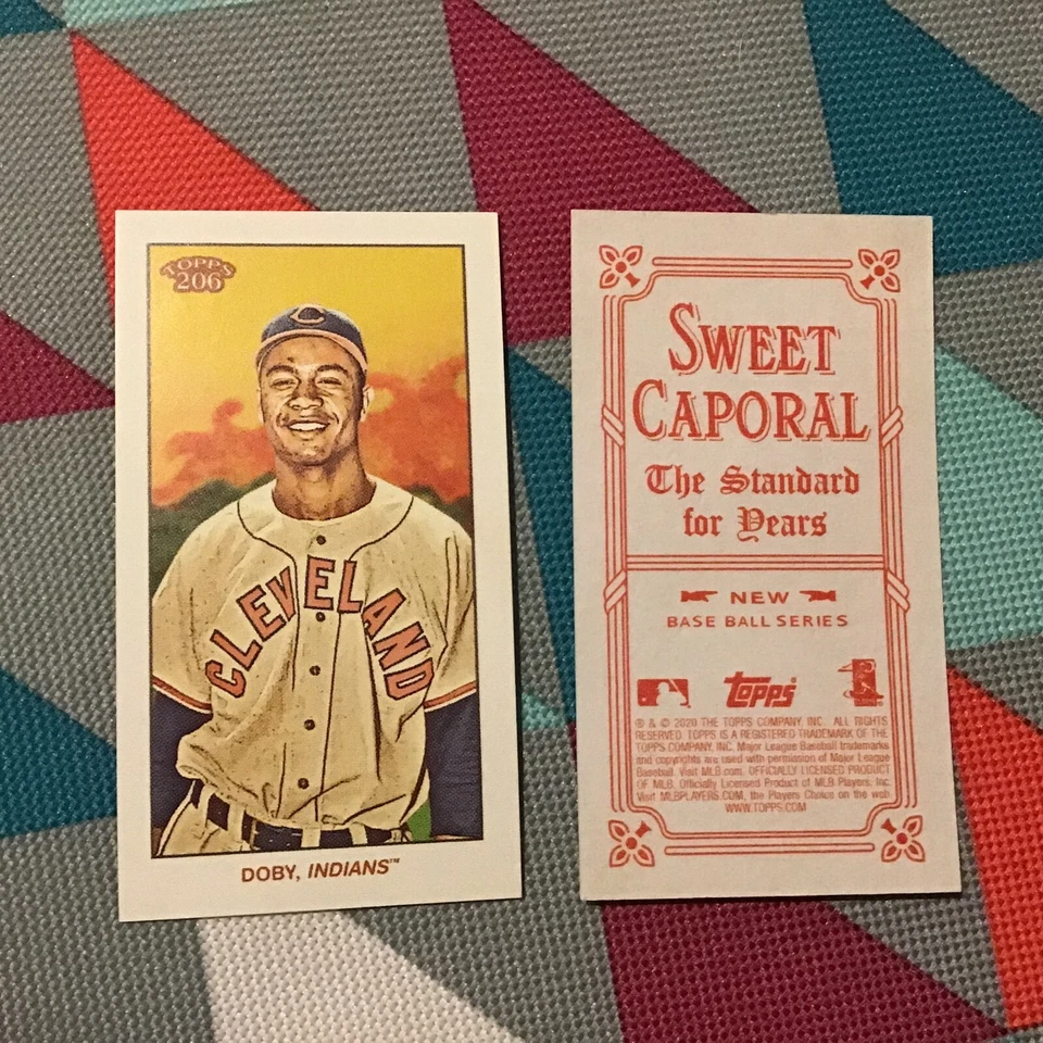 Larry Doby indians HOF SP 2020 Topps 206 T206 Series 1 Sweet Caporal Back - Image 1 of 1