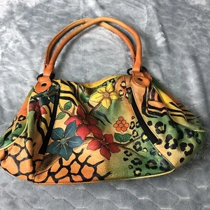 Bolso de Hombro Anna By Anuschka Mediterráneo Jardín Floral Cuero - Imagen 1 de 12