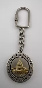 THE CAPITOL WASHINGTON D.C.SPINNING LOCKING KEYRING - Picture 1 of 5